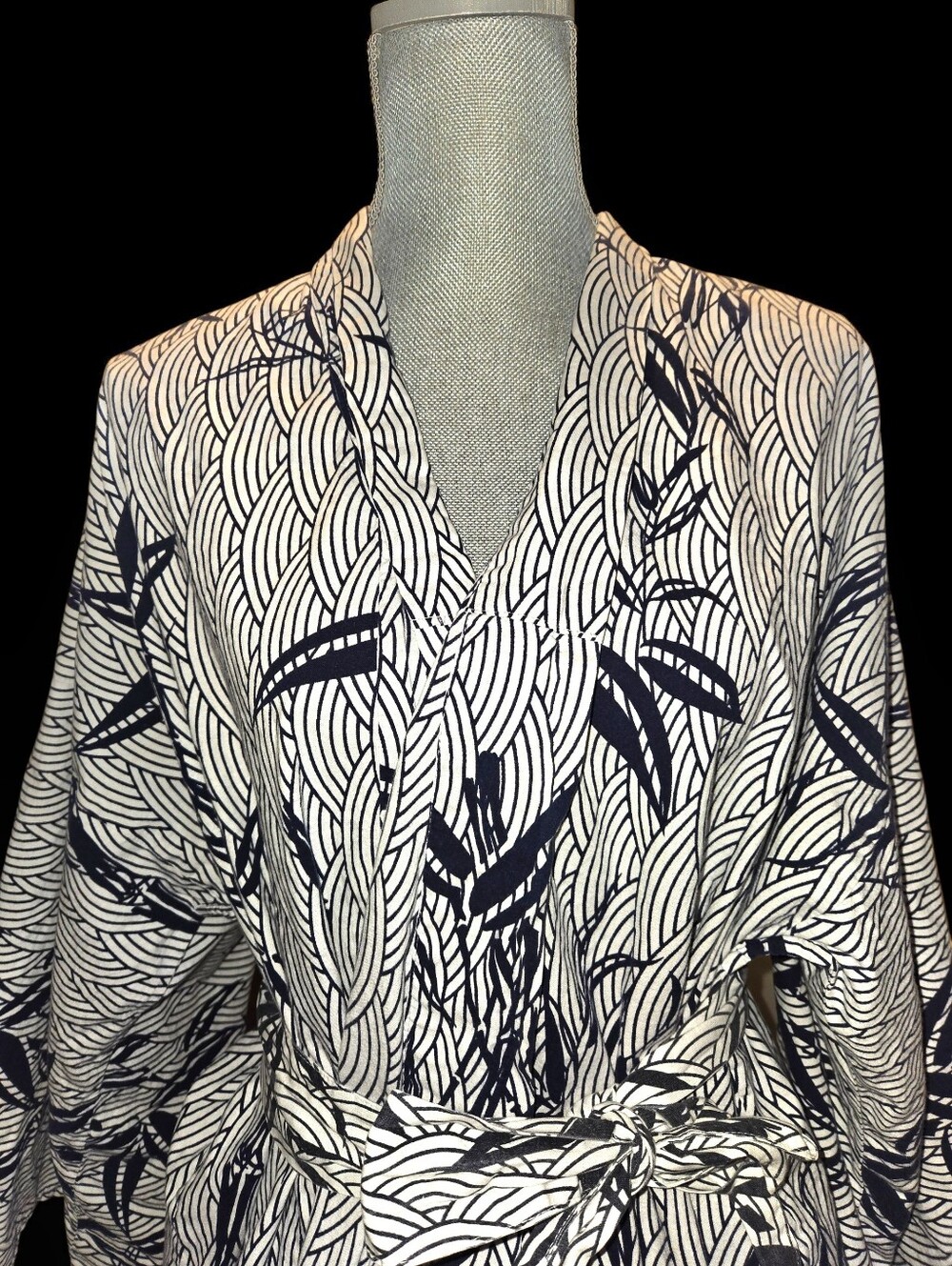 Vintage Japanese Kimono Bamboo Pattern US Men's or Unisex Size M EUC 100% Cotton
